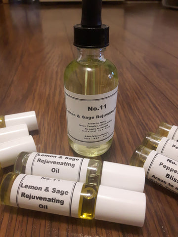 Essential Oil Roll-On LEMON & SAGE REJUVENATING OIL 15mg/2oz.