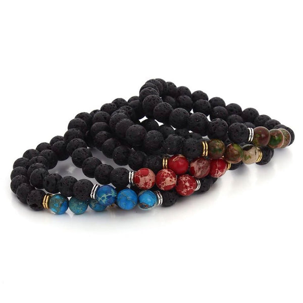 TTTWC Assorted lava Stone Chakra Bracelets 