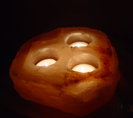 TTTWC Triple himalayan salt candle holder 